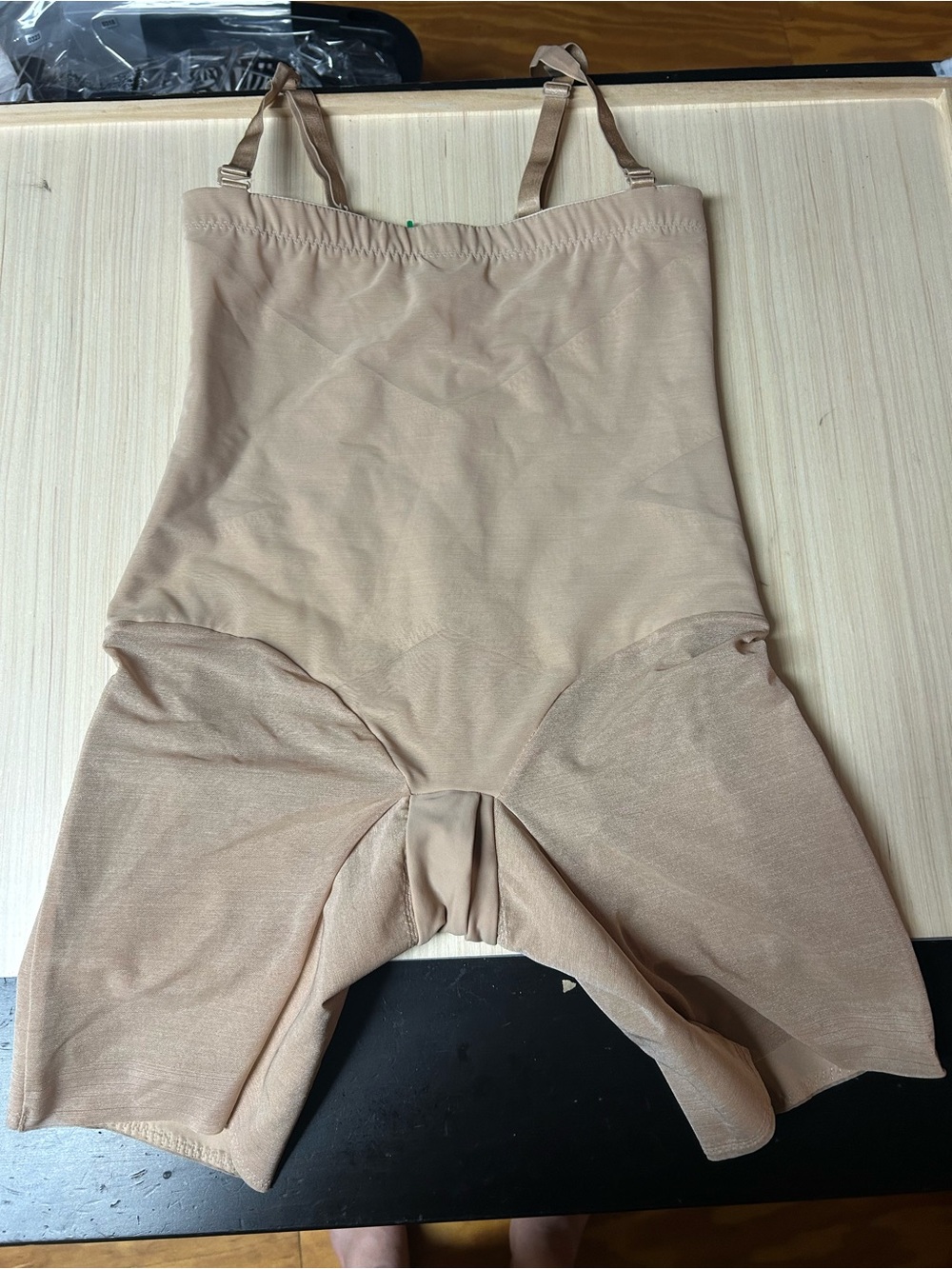 Honeylove Beige Full-Body Shapewear Bodysuit with Removable Straps
